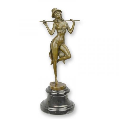 Luxury Bronze Revue Dancer Sculpture – 38 CM