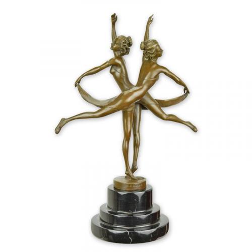 Luxury Bronze Dancing Sisters Sculpture – 35 CM