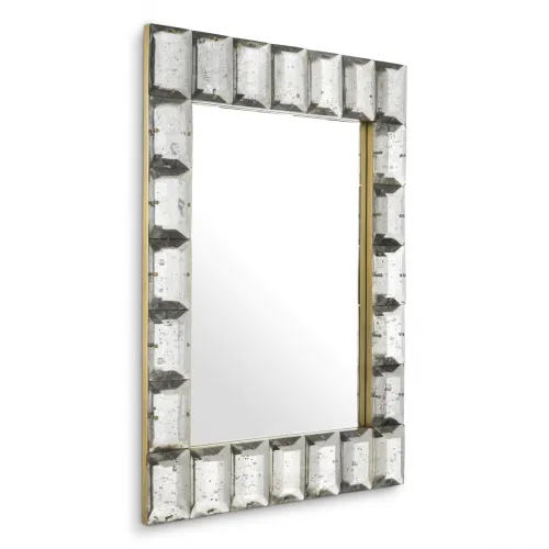 Luxury Rectangular Vintage Brass Mirror by Luxury Group International