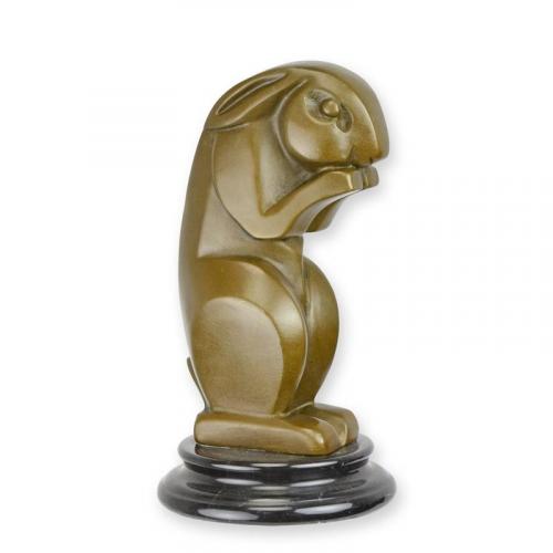 Luxury Bronze Art Deco Rabbit Sculpture – 15 CM
