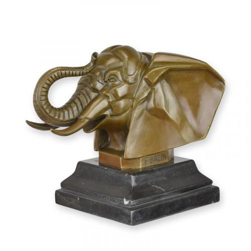 Luxury Bronze Elephant Head Sculpture – 16 CM
