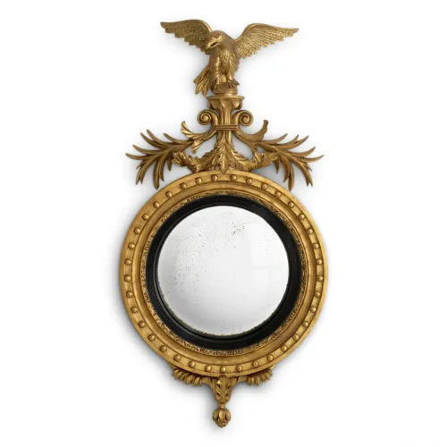 Luxury Antique Gold Finish Round Mirror by Luxury Group International
