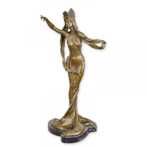 Luxury Bronze Art Nouveau Lady Sculpture – 59 CM