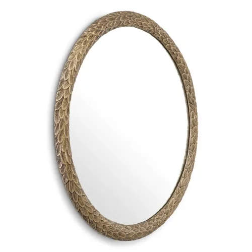 Luxury Antique Brass Finish Round Mirror by Luxury Group International