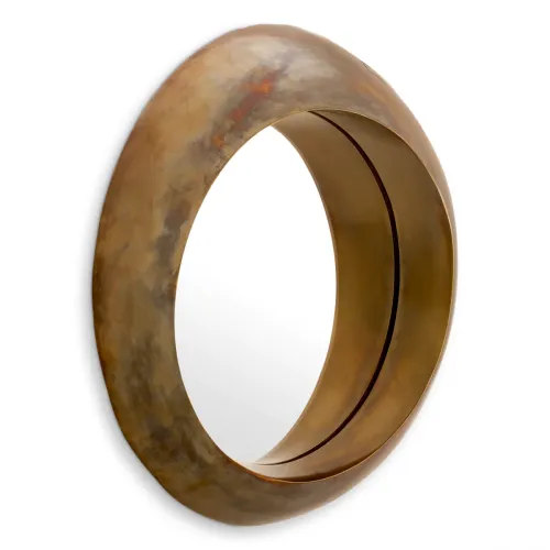 Luxury Vintage Brass Finish Round Mirror by Luxury Group International