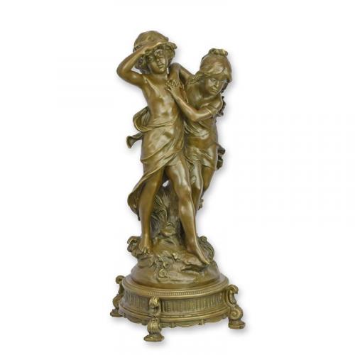 Luxury Bronze Boy and Girl Sculpture – 58 CM by Luxury Group International