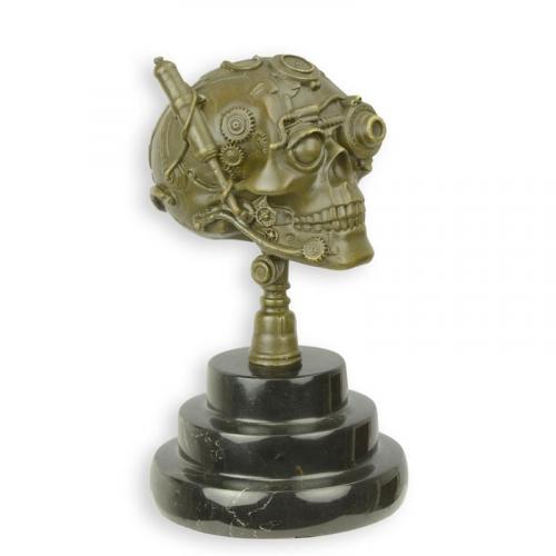 Luxury Bronze Steampunk Skull Sculpture by Luxury Group International