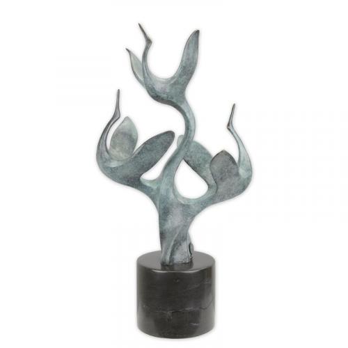 Luxury Bronze Modernist Cranes Sculpture – 43.8 CM by Luxury Group International