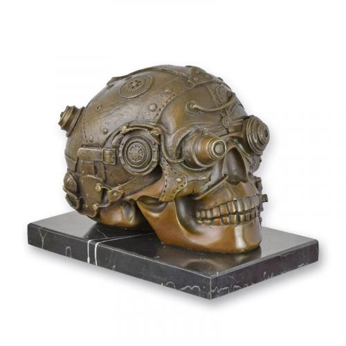 Luxury Bronze Steampunk Skull Sculpture – 13 CM by Luxury Group International