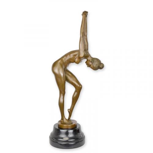 Luxury Bronze Figurative Stretching Sculpture – Artistic Fine Art | 58.1 CM by Luxury Group International