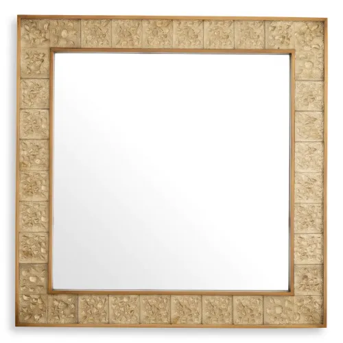 Luxury Vintage Brass Finish Square Mirror by Luxury Group International
