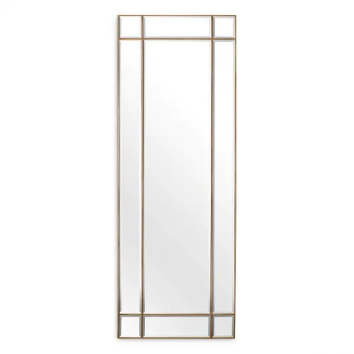 Luxury Vintage Brass & Bronze Rectangular Wall Mirror – 215.5 CM by Luxury Group International