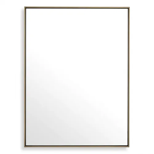 Luxury Brushed Brass Finish Rectangular Wall Mirror by Luxury Group International