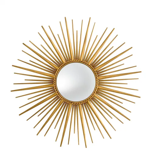 Luxury Antique Gold Finish Round Convex Mirror by Luxury Group International