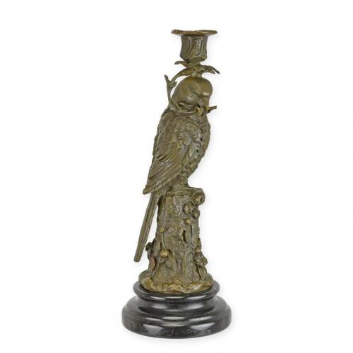 Luxury Bronze Parrot Candle Holder Sculpture