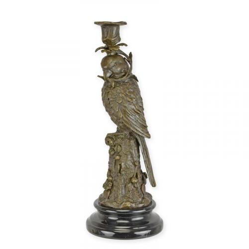 Luxury Bronze Parrot Candle Holder Sculpture ( Right )