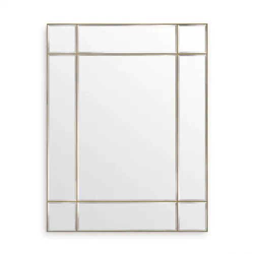 Luxury Brass Finish Rectangular Window Shaped Mirror by Luxury Group International