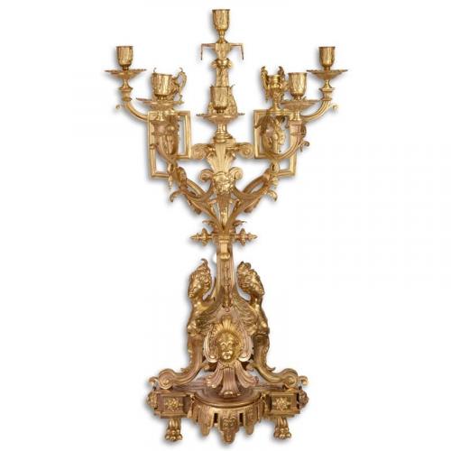 Luxury Eight-Light Gilt Candelabrum – 75 CM
