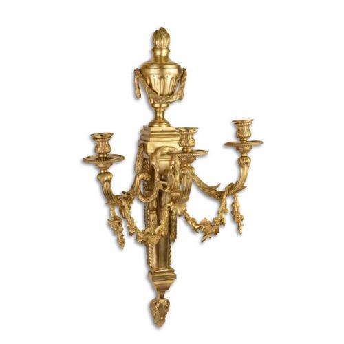 Luxury Three-Light Gilt Bronze Wall Applique – 78 CM by Luxury Group International
