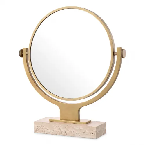 Luxury Brass Finish Oval Shaped Table Mirror