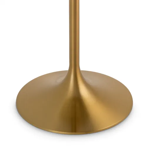 Luxury White & Brass Modern Standing Bar Table with Round Marble Top by Luxury Group International