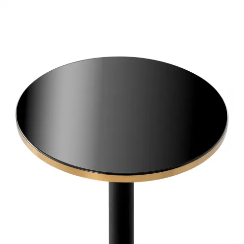 Luxury Shiny Black Top & Base Round High Bar Table by Luxury Group International