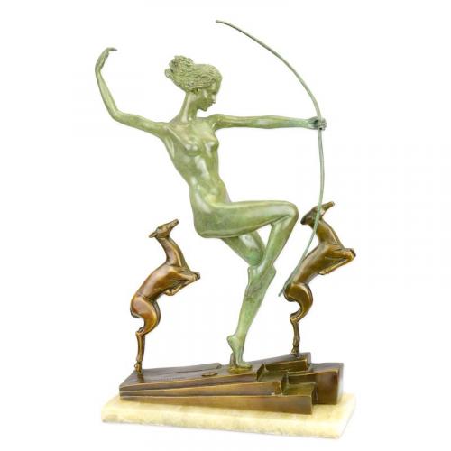 Luxury Bronze Diana with Fawns Sculpture by Luxury Group International