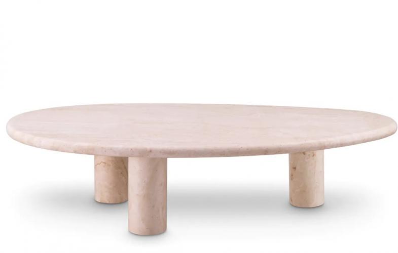 Luxury White Oval Shaped Coffee Table by Luxury Group International