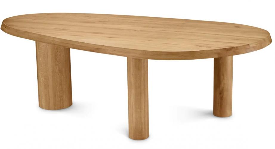 Luxury Beige Colour Oval Shape Wooden Coffee Table by Luxury Group International