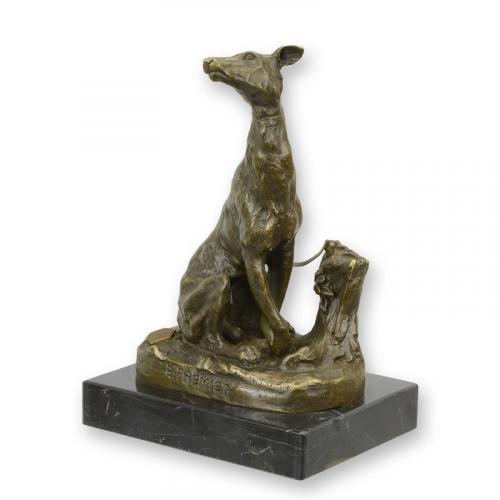 Luxury Bronze Sitting Greyhound Sculpture by Luxury Group International