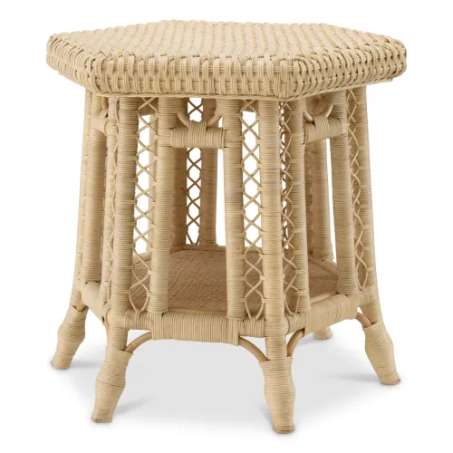 Luxury Rattan Hexagonal Side Table