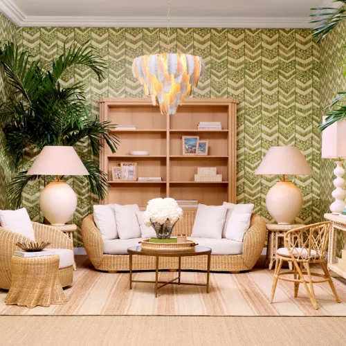 Luxury Rattan Hexagonal Side Table by Luxury Group International