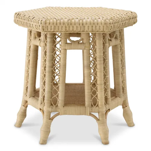 Luxury Rattan Hexagonal Side Table by Luxury Group International