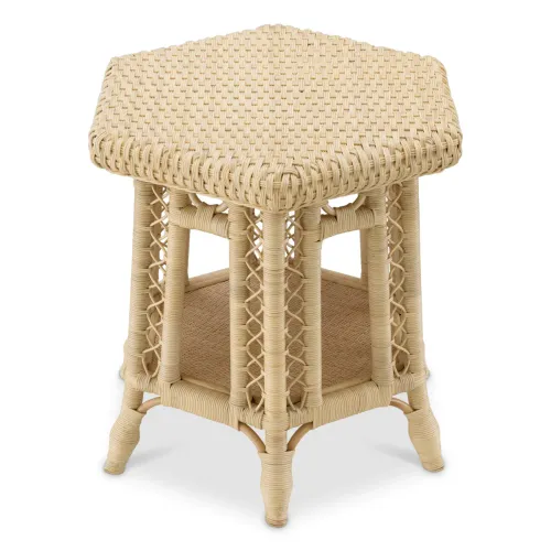 Luxury Rattan Hexagonal Side Table by Luxury Group International