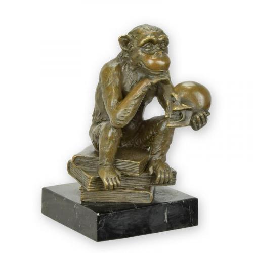 Luxury Bronze Philosophizing Darwin Monkey Sculpture by Luxury Group International
