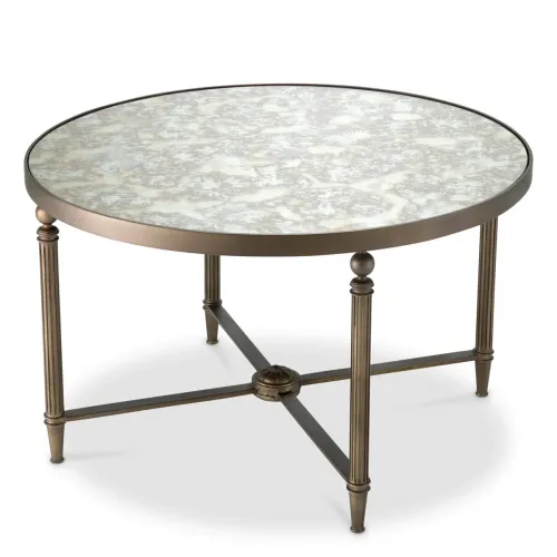 Luxury Bronze & Antique Mirror Coffee Table by Luxury Group International