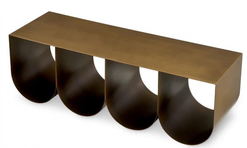 Luxury Rafaello Brass Finish  Rectangular Coffee Table