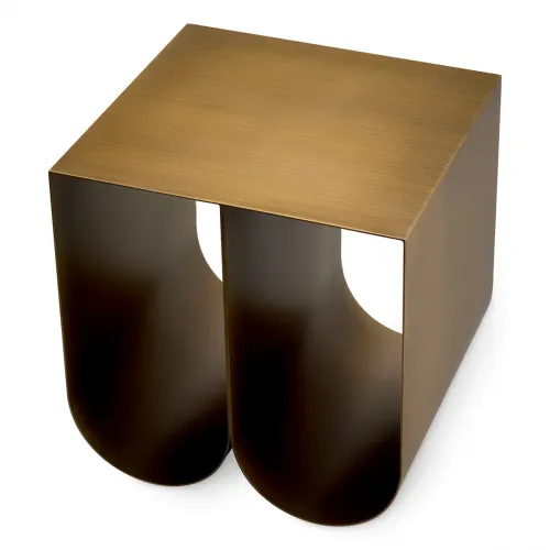 Luxury Brass Finish Rectangular Side Table