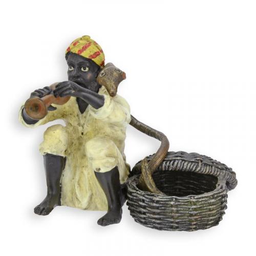 Luxury Bronze Snake Charmer Sculpture