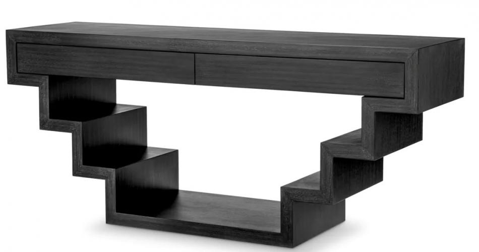 Luxury Wooden Rectangular Coffee Table with Designer Stepped Base and Storage by Luxury Group International