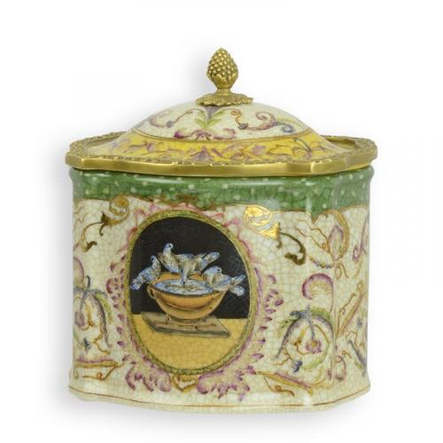 Luxury Bronze Mounted Porcelain Medallion Box with Cover