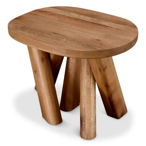 Luxury Wooden Oval Shape Side Table