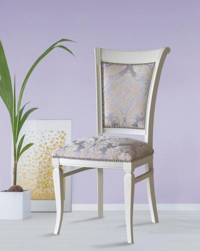 Luxury Upholstered Wooden Dining Chair with Patterned Backrest by Luxury Group International