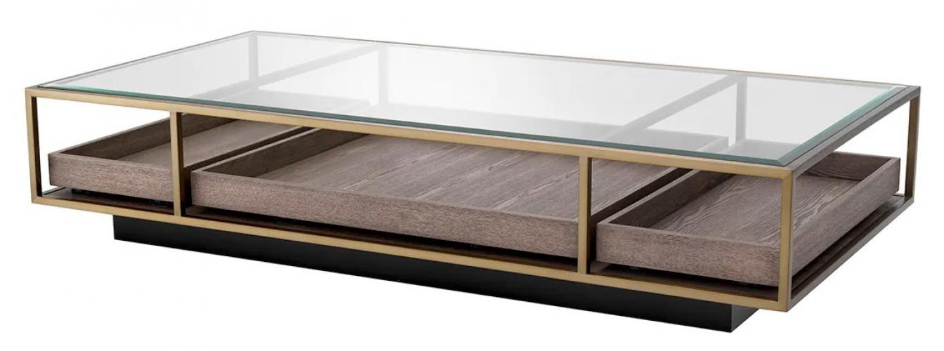 Luxury Metal & Glass Rectangular Coffee Table by Luxury Group International