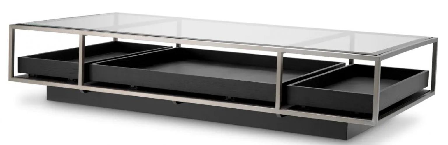 Luxury Metal & Glass Rectangular Coffee Table by Luxury Group International