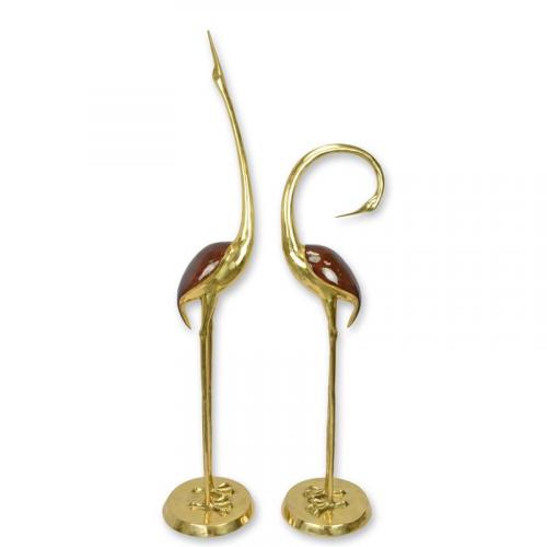 Luxury Bronze Elegant Crane Pair Sculpture by Luxury Group International