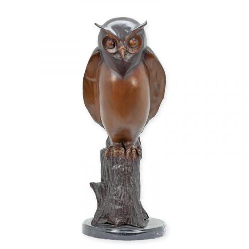 Luxury Bronze Vigilant Owl Sculpture by Luxury Group International
