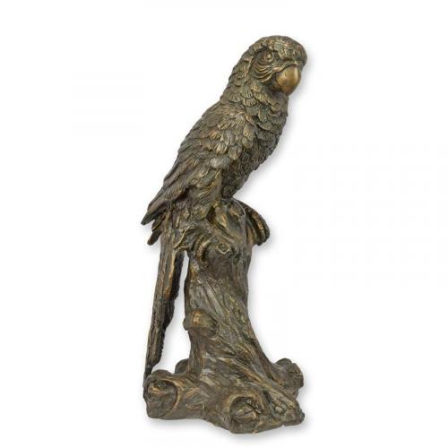 Luxury Bronze Perched Macaw Sculpture by Luxury Group International