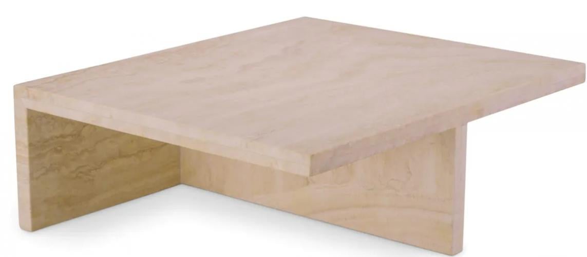 Luxury Solid Wood Square Coffee Table with Designer Base