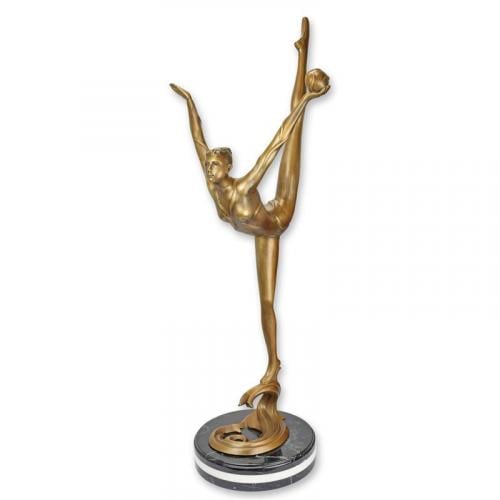 Luxury Bronze Ballerina with Ball Sculpture by Luxury Group International